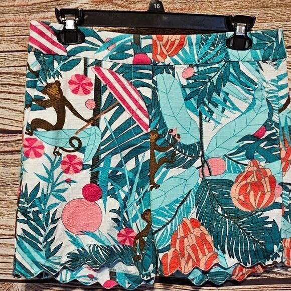 Talbots shorts Women's 4 multicolored monkey jungle scene  NWOT - Picture 1 of 5